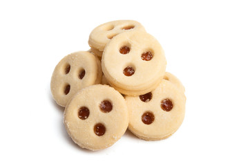 Double cookies with jam isolated