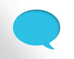 Speech bubble paper art design with shadow and copy space. Vector illustration
