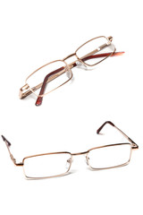 classic reading glasses isolated on a white background