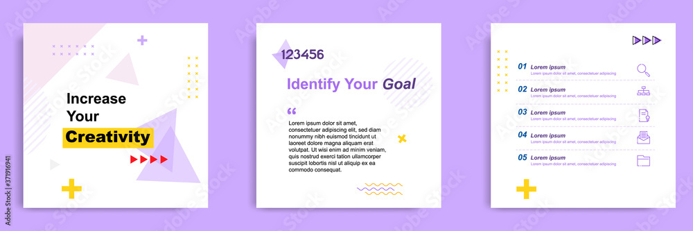 Wall mural social media tutorial, tips, trick, did you know post banner layout template with geometric backgrou
