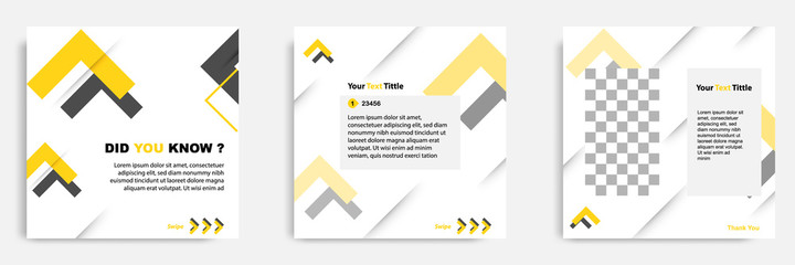 Social media tutorial, tips, trick, did you know post banner layout template with geometric background and memphis pattern design element
