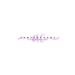 A C AC Initial handwriting and signature logo design with circle. Beautiful design handwritten logo for fashion, team, wedding, luxury logo.