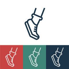 Linear vector icon with jumping