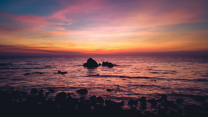 Obraz premium Sea and beach in the evening ,Sea view and evening