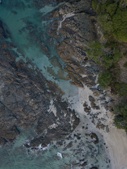 Aerial photos of a rocky coastline, New Zealand. 