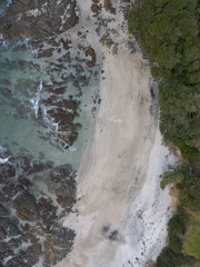 Aerial photos of a rocky coastline, New Zealand. 