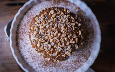 chocolate chip muffin on a plate