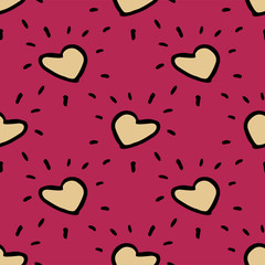 Seamless vector of cute heart on pastel background for making many kinds of online or printed media