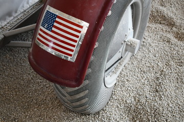 Moon rover wheel closeup.