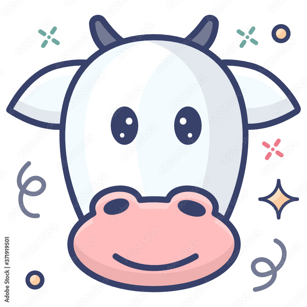 Poster 
Flat icon of a cow animal, editable vector
