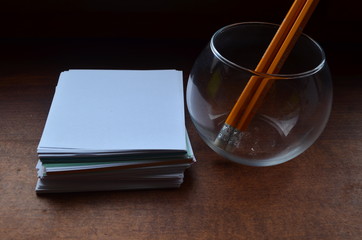 pencil and notebook