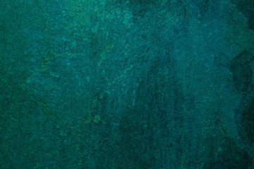 Abstract art background dark turquoise and emerald colors. Watercolor painting on canvas with soft aquamarine gradient.