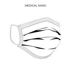 Protective breathing medical respirator mask against the virus. Stop coronavirus. Coronavirus outbreak. Medical concept. Vector illustration EPS 10