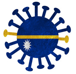 The national flag of Nauru with corona virus or bacteria