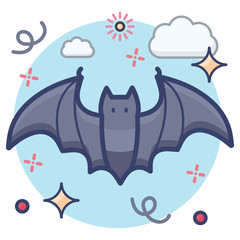 A design of bat in editable flat style 