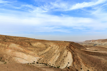 Fototapeta na wymiar Panorama of hills in Negev desert