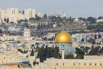 Far view to mosque of Al-aqsa