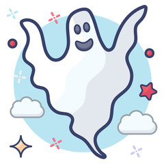 A ghost vector style, monster flat vector 