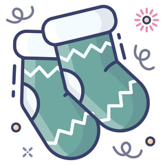 
Anklet covering, socks flat icon design 
