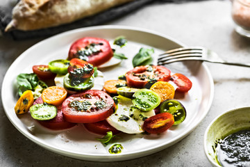Mozzarella with Cherry Tomatoes ,Cape Gooseberry Salad
