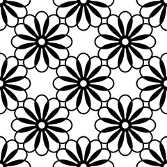 Fototapeta na wymiar Circular flower decorative seamless patterns. It can be used for laser cutting and carving. Cutout Digital Stencils. Vector illustration isolated on white background.
