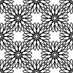 Circular flower decorative seamless patterns. It can be used for laser cutting and carving. Cutout Digital Stencils. Vector illustration isolated on white background.