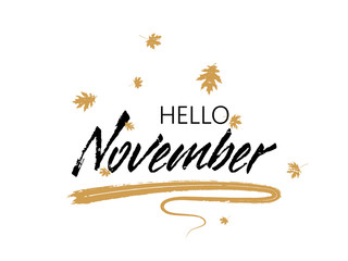 Hello November autumn seasonal banner © SunwArt