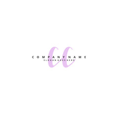 C CC Initial handwriting and signature logo design with circle. Beautiful design handwritten logo for fashion, team, wedding, luxury logo.
