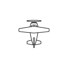 plane thin icon isolated on white background, simple line icon for your work.
