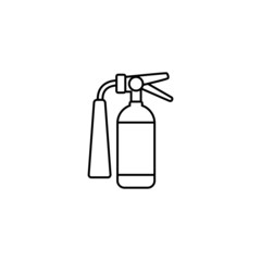 Fire extinguishers thin icon isolated on white background, simple line icon for your work.