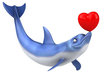 Fun dolphin - 3D Illustration