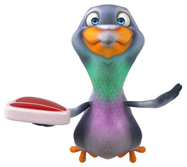 Fun pigeon - 3D Illustration