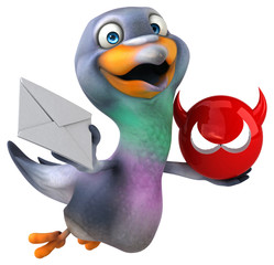 Fun pigeon - 3D Illustration