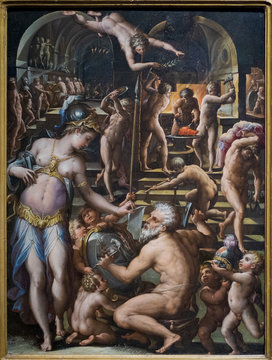 Giorgio Vasari (1511-1574), Vulcan's Forge, 1563-1565, oil on copper. Uffizi Galleries, Florence, Italy.