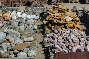 Natural stones for arranging the garden