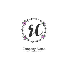 R C RC Initial handwriting and signature logo design with circle. Beautiful design handwritten logo for fashion, team, wedding, luxury logo.