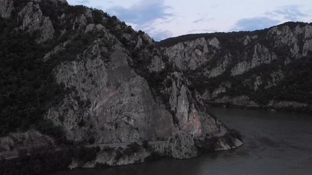 The Danube Cauldrons. Dramatic rock gorges along the River Danube in Dubova