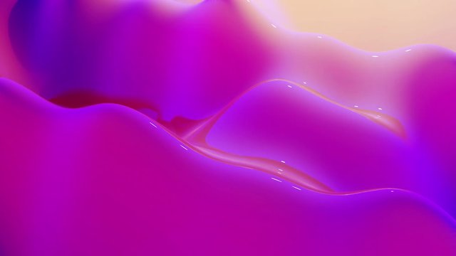 Stylish abstract looped background, changing surface of soft translucent material like jelly. Creative soft bright 3d bg with inner glow for festive events 4k. Red orange yellow gradient.