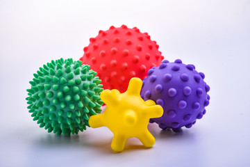 The Children's toys represent viruses. virus protection concept