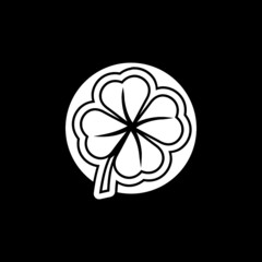 Four leafs clover symbol icon isolated on dark background