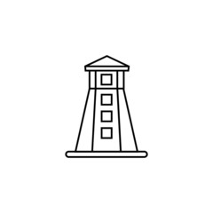 lighthouse thin icon isolated on white background, simple line icon for your work.