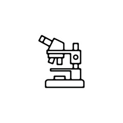 microscope thin icon isolated on white background, simple line icon for your work.