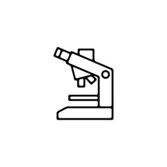 microscope thin icon isolated on white background, simple line icon for your work.