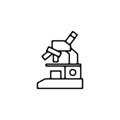 microscope thin icon isolated on white background, simple line icon for your work.
