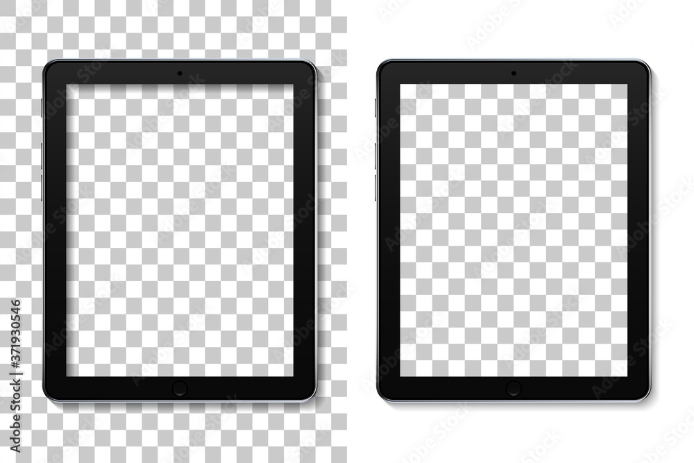 Poster tablet mockup with screen. mock of ebook with touch. ereader isolated on transparent background. rea