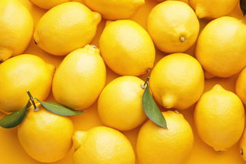 Fresh ripe lemons as background