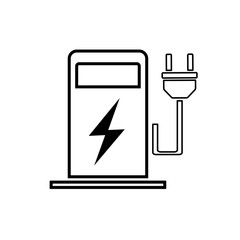 Electric vehicle charging icon, flat vector.eps 10