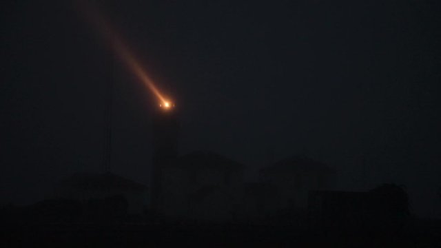 Still of lighthouse after sunset.