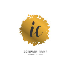 I C IC Initial handwriting and signature logo design with circle. Beautiful design handwritten logo for fashion, team, wedding, luxury logo.