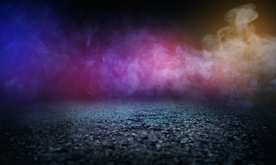 Texture dark concrete floor with smoke.